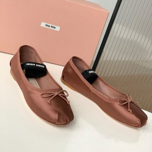 Miu Miu Women's Copper Ballet Flats - Picture 8 of 9
